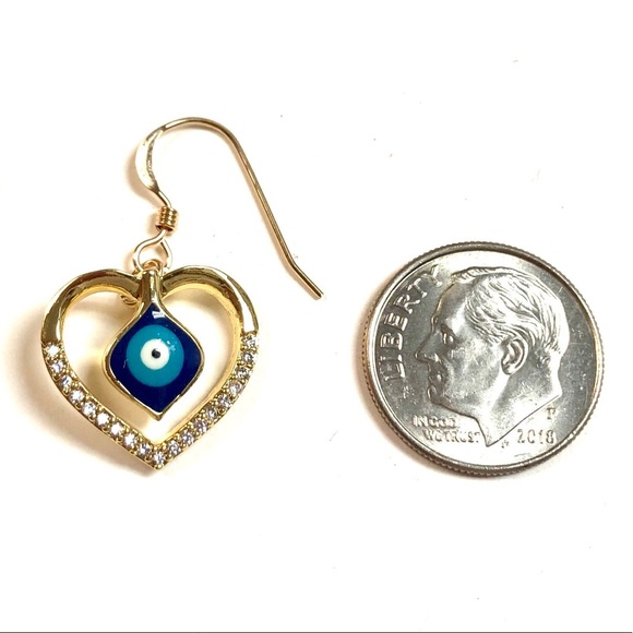 Evil Eye Earrings, Hamsa, Heart, Protection, Boho - Picture 7 of 11